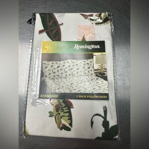 Remington 2 Pillowcases Standard 20" x 30" Fishing Hook Fish Outdoor Sports NEW